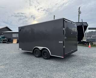 Thumbnail Photo of 2025 Mirage XE 8.5x16 V Nose Extra Height Cargo / Enclosed Trailer Ramp Door Charcoal Grey 7000lb GVW