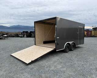 Thumbnail Photo of 2025 Mirage XE 8.5x16 V Nose Extra Height Cargo / Enclosed Trailer Ramp Door Charcoal Grey 7000lb GVW