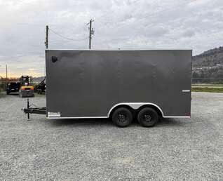 Thumbnail Photo of 2025 Mirage XE 8.5x16 V Nose Extra Height Cargo / Enclosed Trailer Ramp Door Charcoal Grey 7000lb GVW