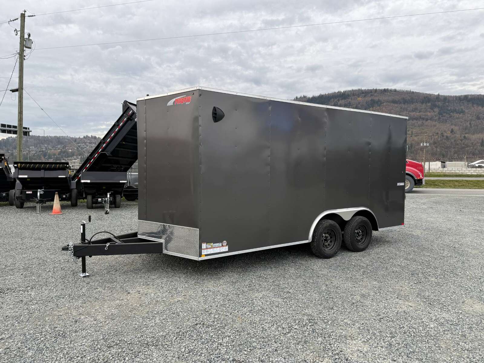 Photo of 2025 Mirage XE 8.5x16 V Nose Extra Height Cargo / Enclosed Trailer Ramp Door Charcoal Grey 7000lb GVW