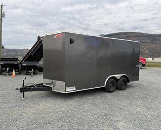 Thumbnail Photo of 2025 Mirage XE 8.5x16 V Nose Extra Height Cargo / Enclosed Trailer Ramp Door Charcoal Grey 7000lb GVW