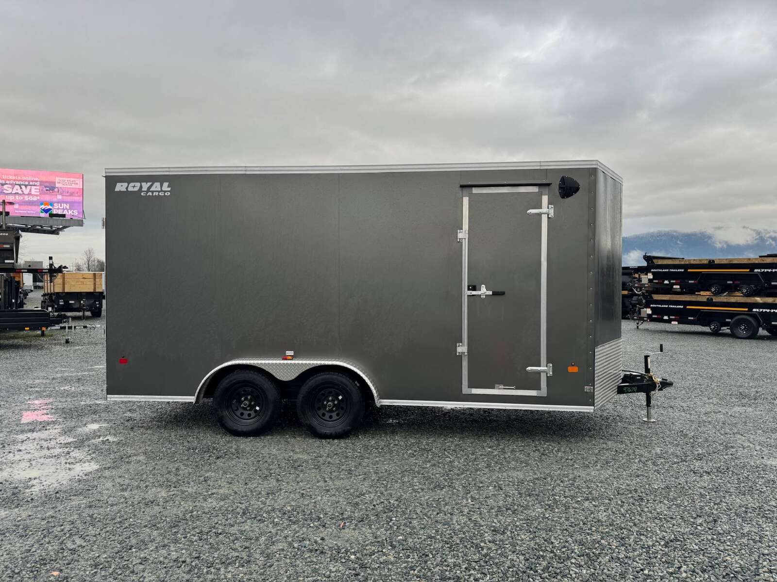 Photo of 2025 Royal 7.5X16 V-NOSE RAMP DOOR EXTRA HEIGHT Cargo / Enclosed Trailer Charcoal Grey 7700lb GVW