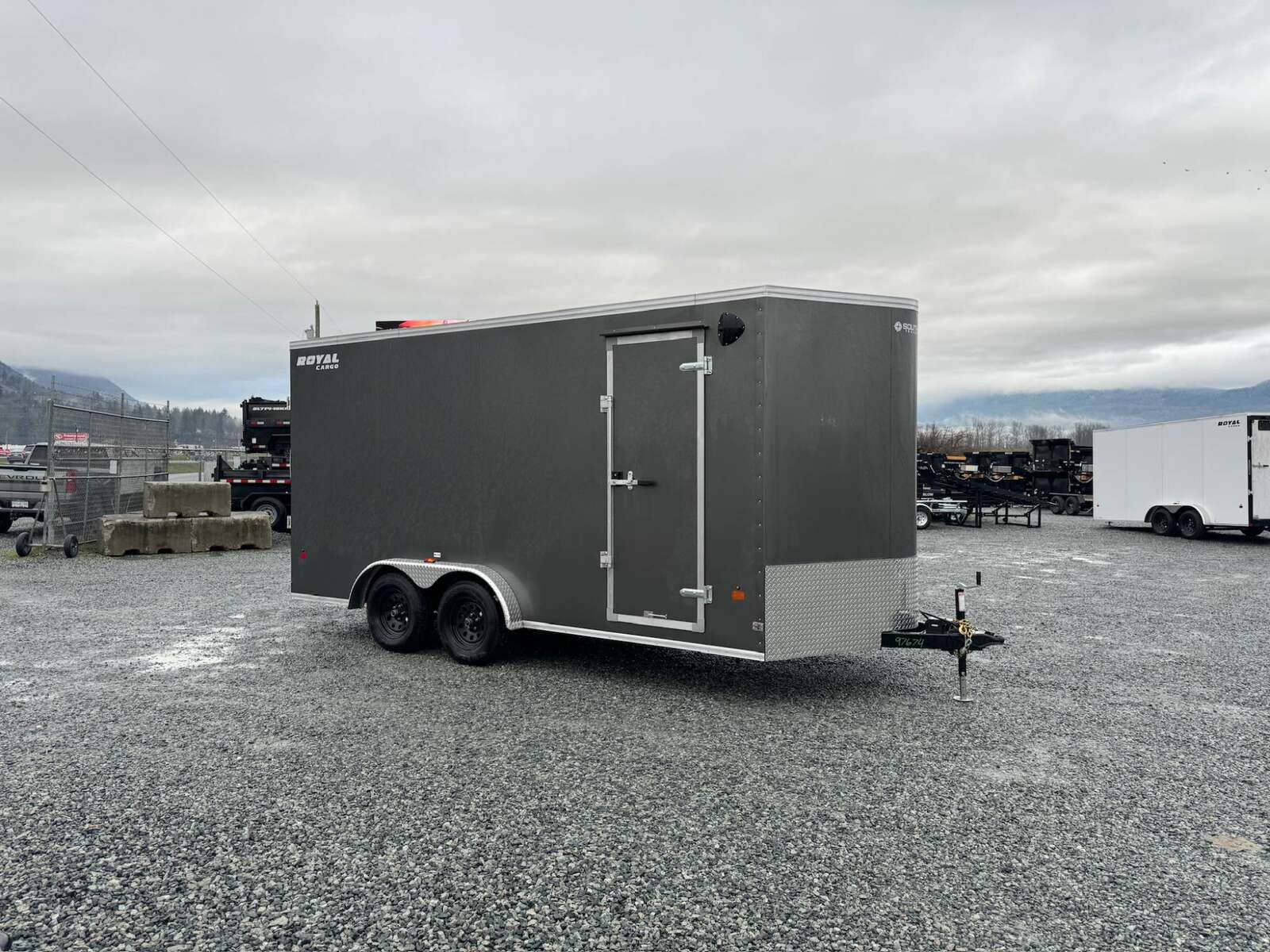 Photo of 2025 Royal 7.5X16 V-NOSE RAMP DOOR EXTRA HEIGHT Cargo / Enclosed Trailer Charcoal Grey 7700lb GVW