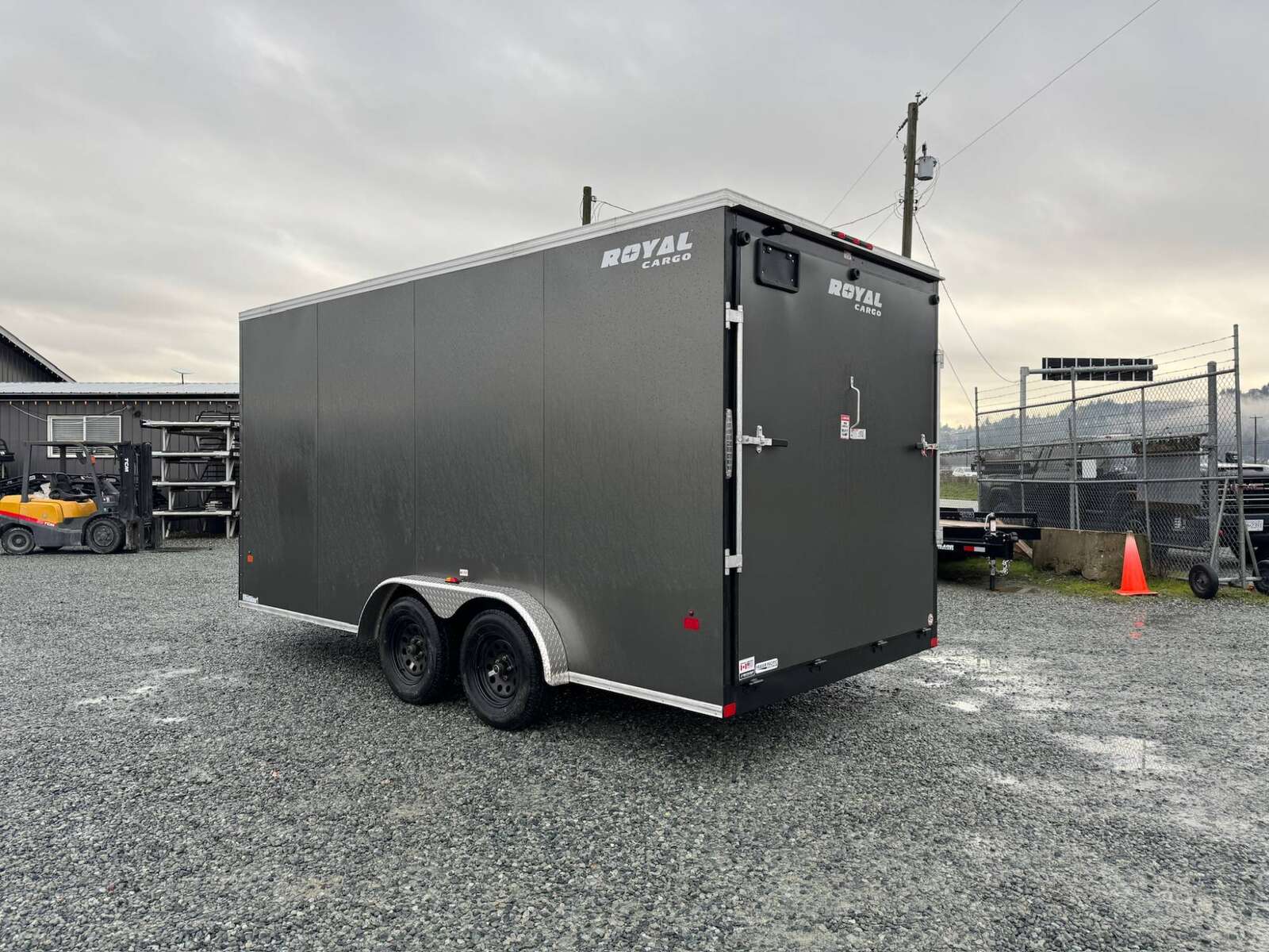 Photo of 2025 Royal 7.5X16 V-NOSE RAMP DOOR EXTRA HEIGHT Cargo / Enclosed Trailer Charcoal Grey 7700lb GVW