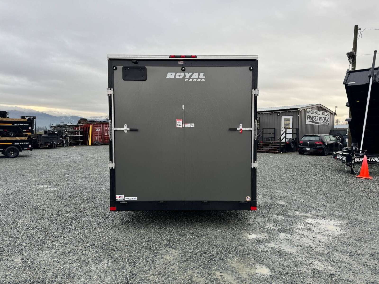 Photo of 2025 Royal 7.5X16 V-NOSE RAMP DOOR EXTRA HEIGHT Cargo / Enclosed Trailer Charcoal Grey 7700lb GVW