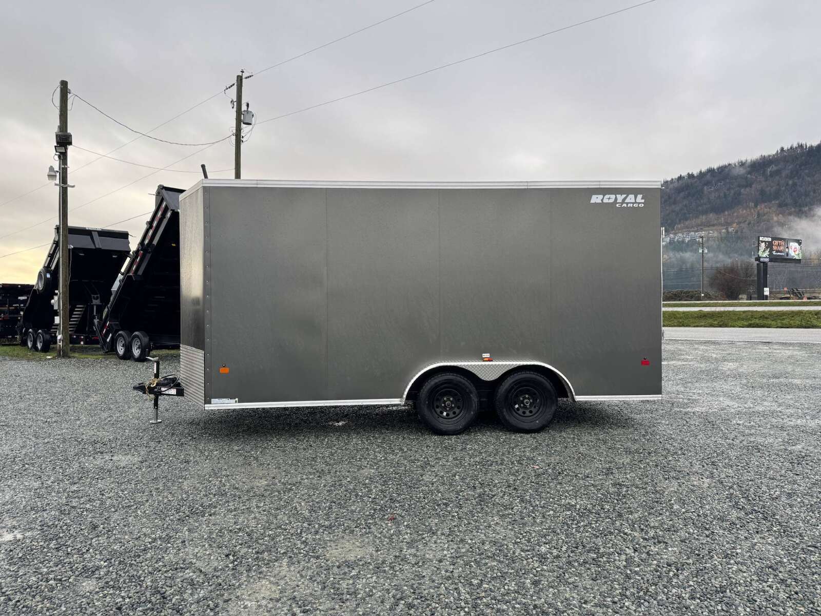 Photo of 2025 Royal 7.5X16 V-NOSE RAMP DOOR EXTRA HEIGHT Cargo / Enclosed Trailer Charcoal Grey 7700lb GVW