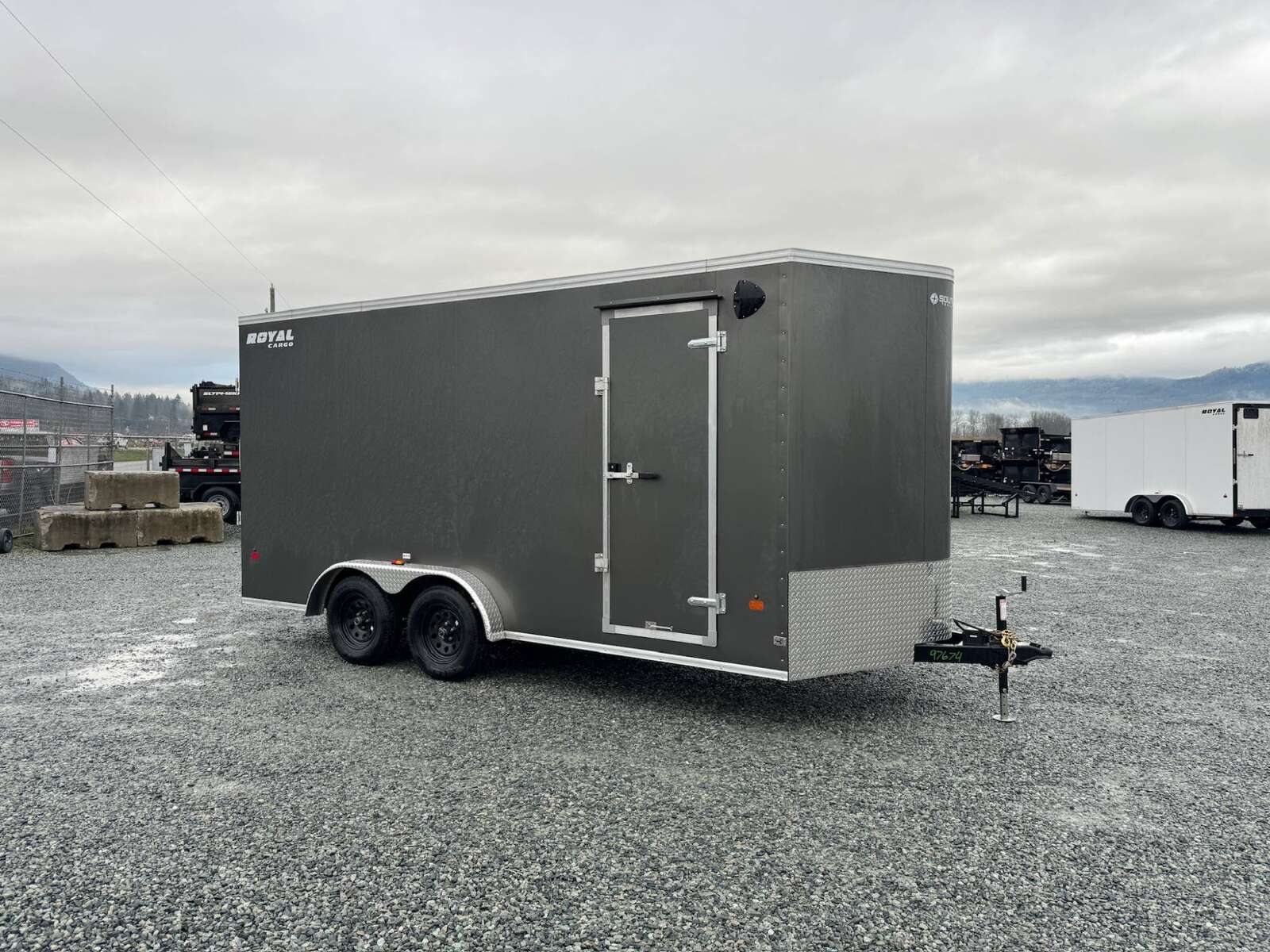 Photo of 2025 Royal 7.5X16 V-NOSE RAMP DOOR EXTRA HEIGHT Cargo / Enclosed Trailer Charcoal Grey 7700lb GVW