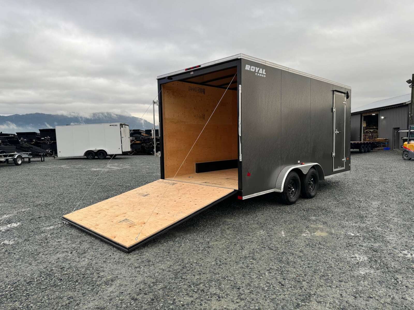 Photo of 2025 Royal 7.5X16 V-NOSE RAMP DOOR EXTRA HEIGHT Cargo / Enclosed Trailer Charcoal Grey 7700lb GVW