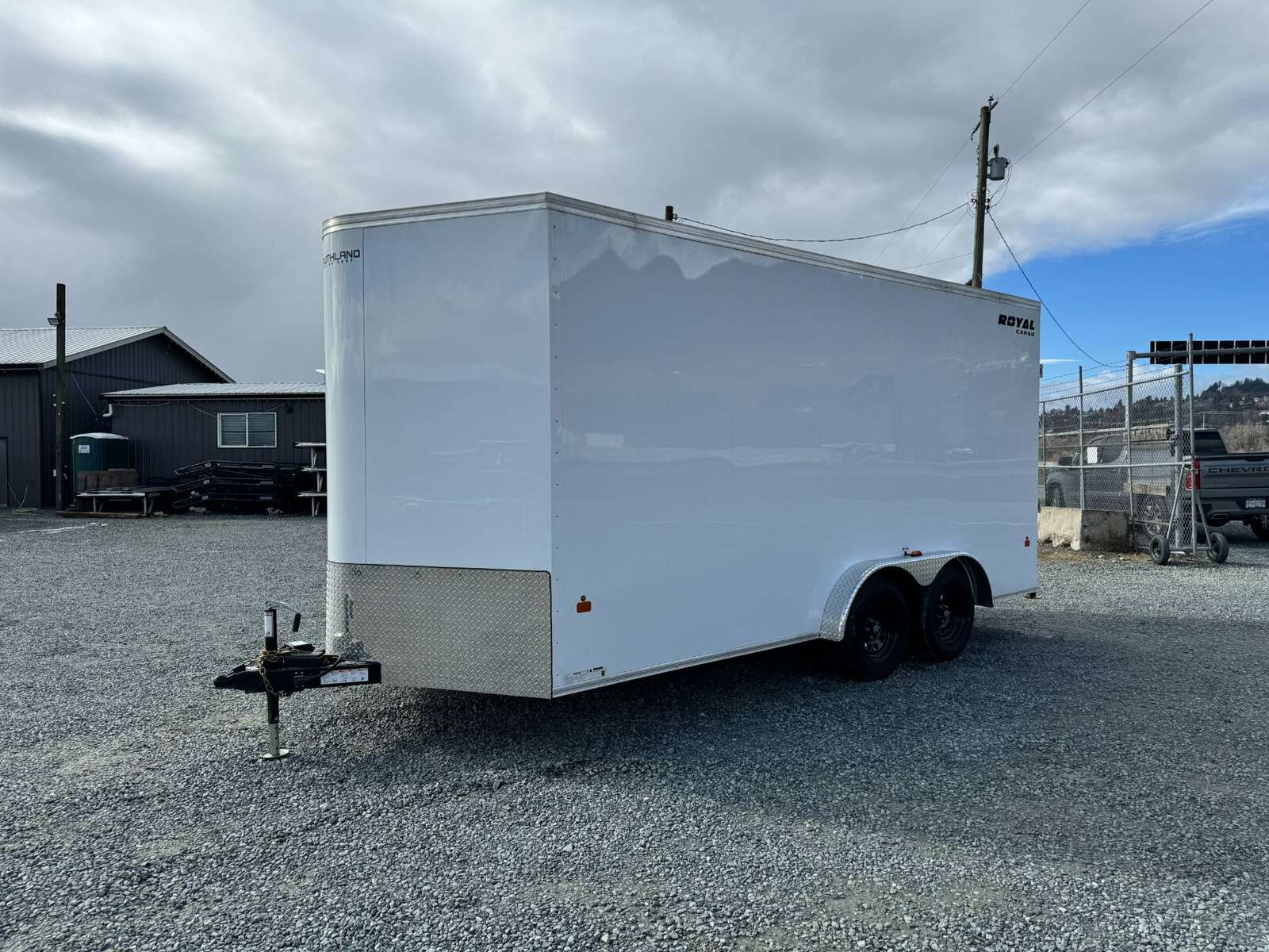 Photo of 2025 Royal 7.5X16 V-NOSE RAMP DOOR EXTRA HEIGHT Cargo / Enclosed Trailer White 7700lb GVW