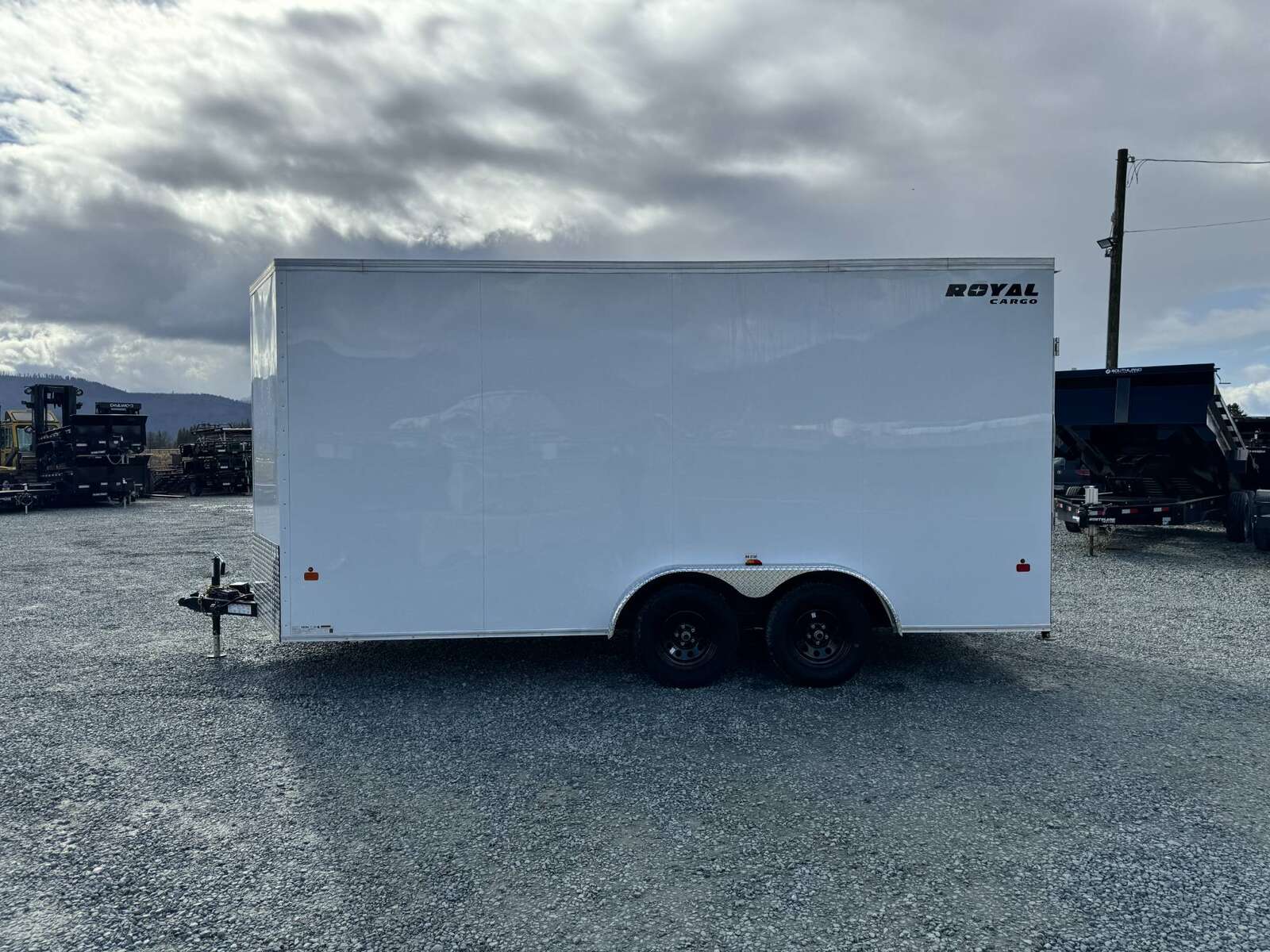 Photo of 2025 Royal 7.5X16 V-NOSE RAMP DOOR EXTRA HEIGHT Cargo / Enclosed Trailer White 7700lb GVW