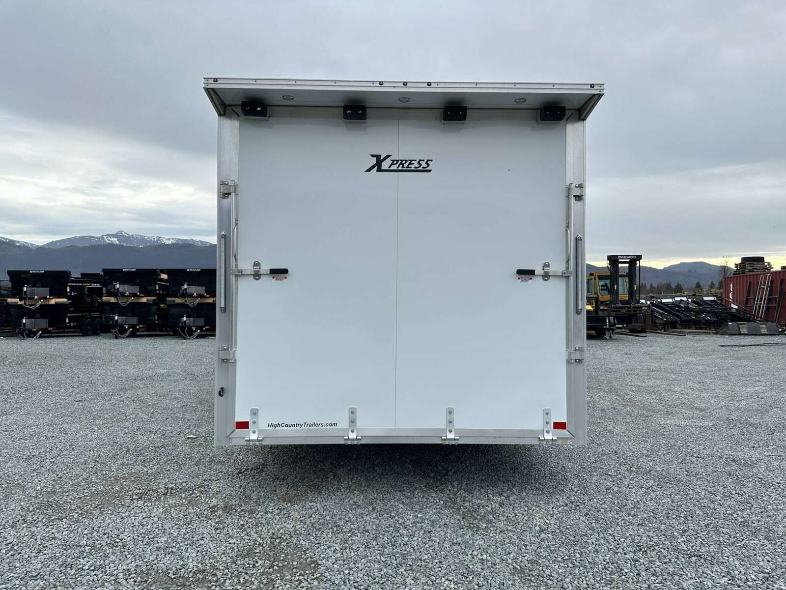 Photo of 2025 ALCOM ALUMINUM 8.5x24 CAR TRAILER 9900lb GVW WHITE LARGE ESCAPE SIDE DOOR