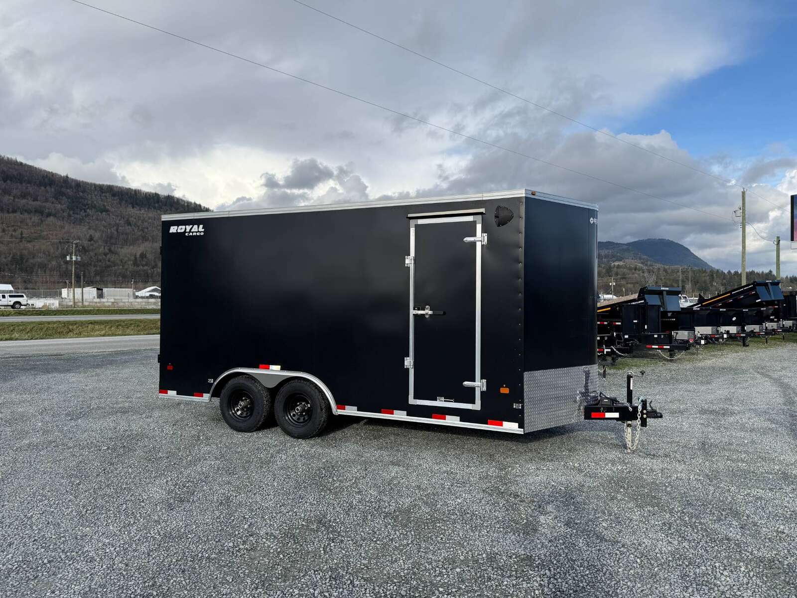 Photo of 2025 Royal Cargo 8.5X16 V NOSE Cargo / Enclosed Trailer BLACK BARN DOORS EXTRA HEIGHT 11,400LB GVW