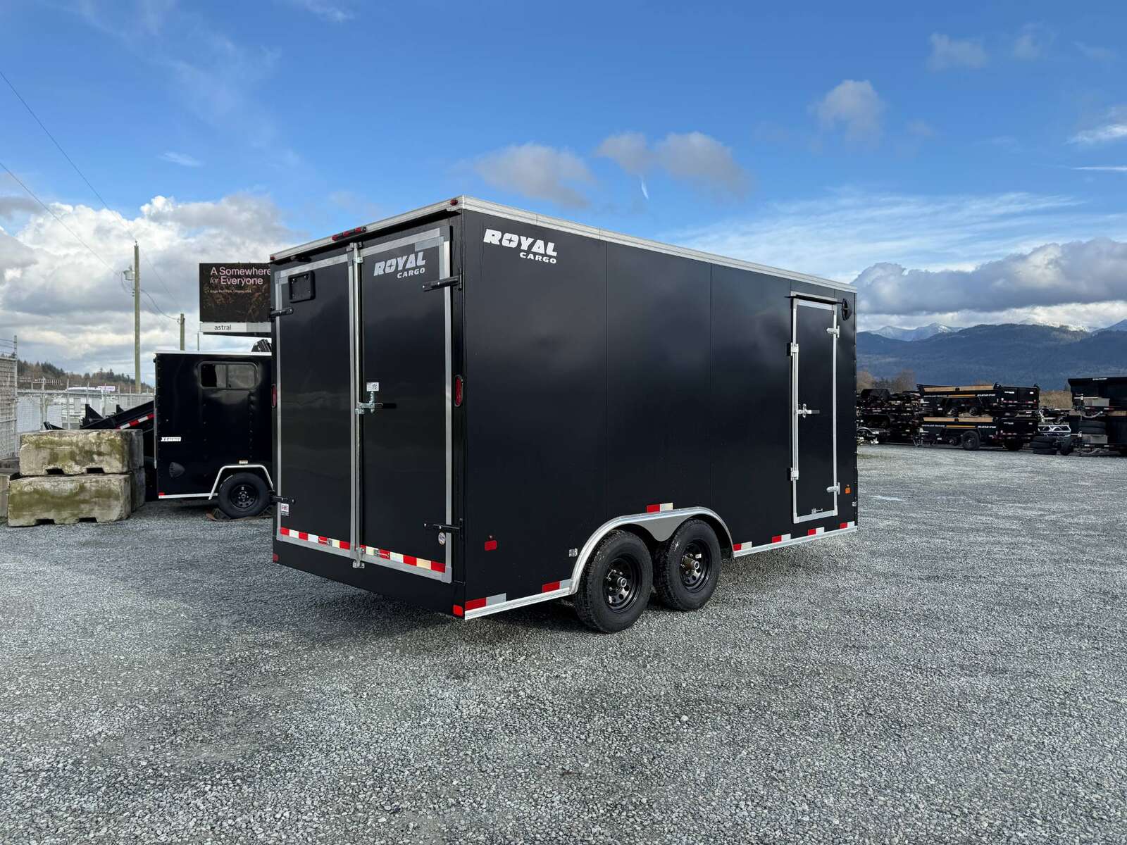 Photo of 2025 Royal Cargo 8.5X16 V NOSE Cargo / Enclosed Trailer BLACK BARN DOORS EXTRA HEIGHT 11,400LB GVW