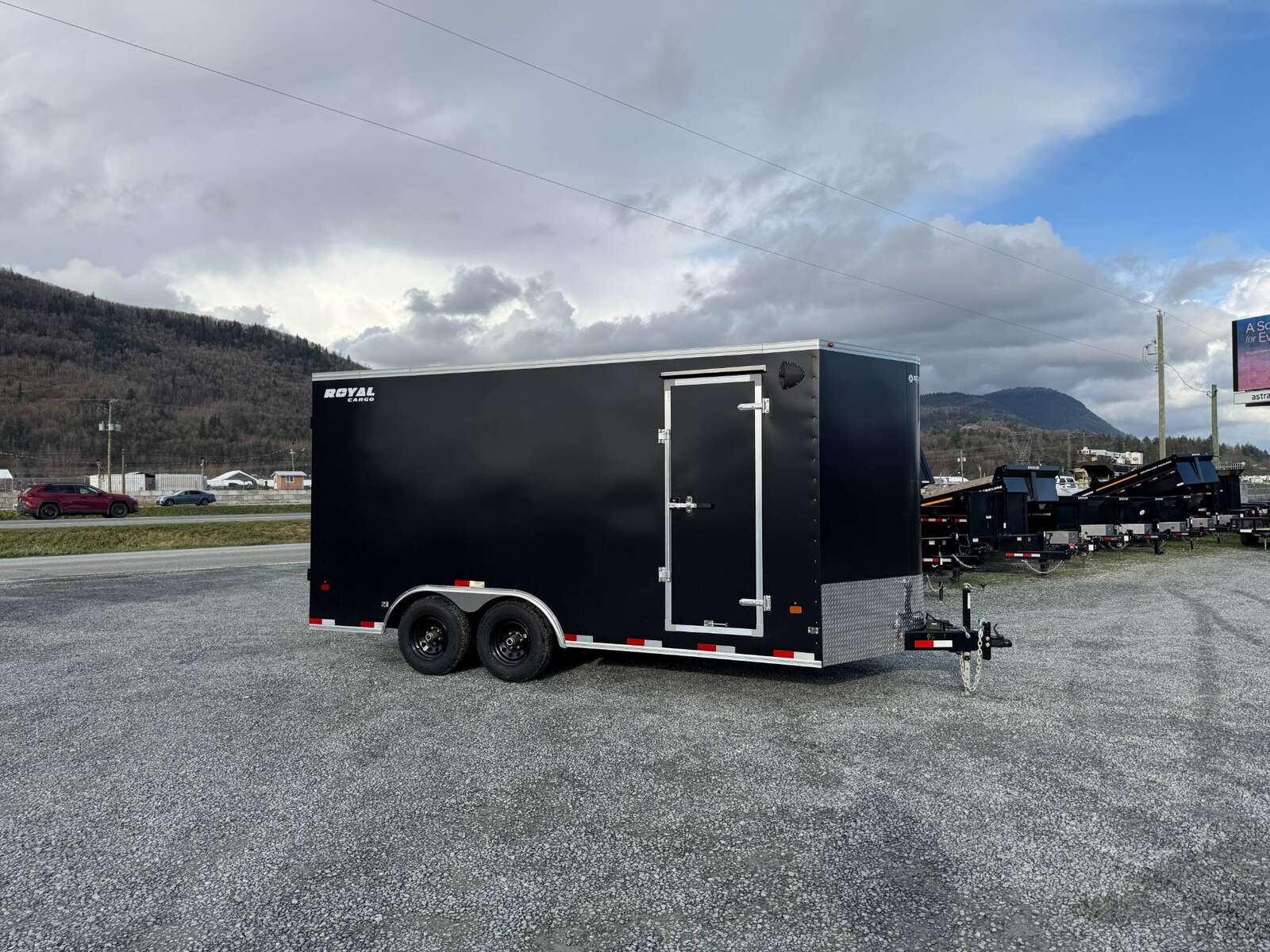 Photo of 2025 Royal Cargo 8.5X16 V NOSE Cargo / Enclosed Trailer BLACK BARN DOORS EXTRA HEIGHT 11,400LB GVW