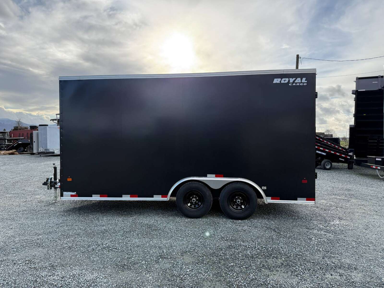 Photo of 2025 Royal Cargo 8.5X16 V NOSE Cargo / Enclosed Trailer BLACK BARN DOORS EXTRA HEIGHT 11,400LB GVW