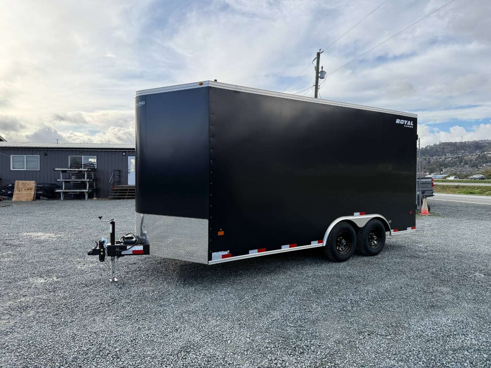 Photo of 2025 Royal Cargo 8.5X16 V NOSE Cargo / Enclosed Trailer BLACK BARN DOORS EXTRA HEIGHT 11,400LB GVW