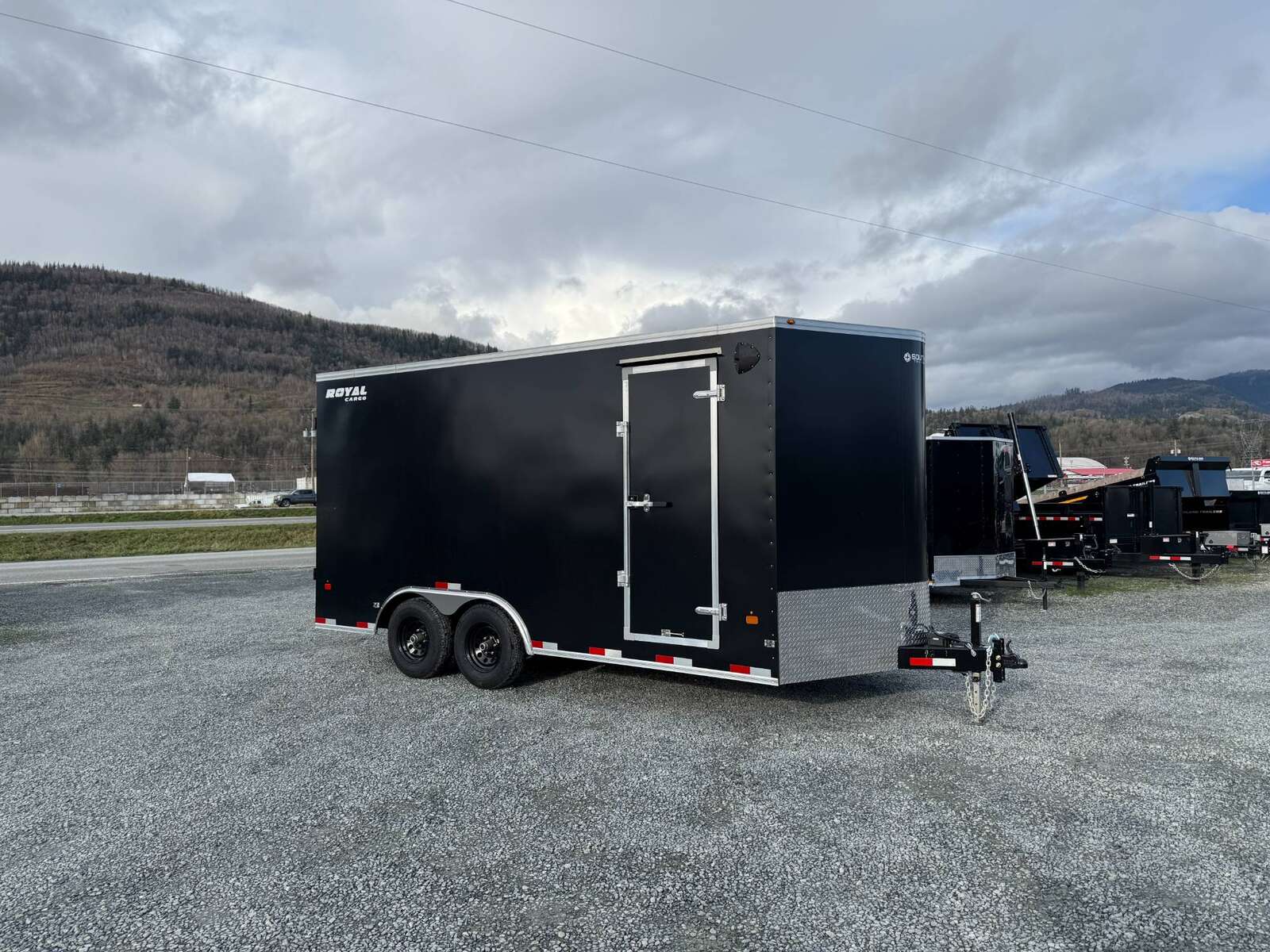 Photo of 2025 Royal Cargo 8.5X16 V NOSE Cargo / Enclosed Trailer BLACK BARN DOORS EXTRA HEIGHT 11,400LB GVW